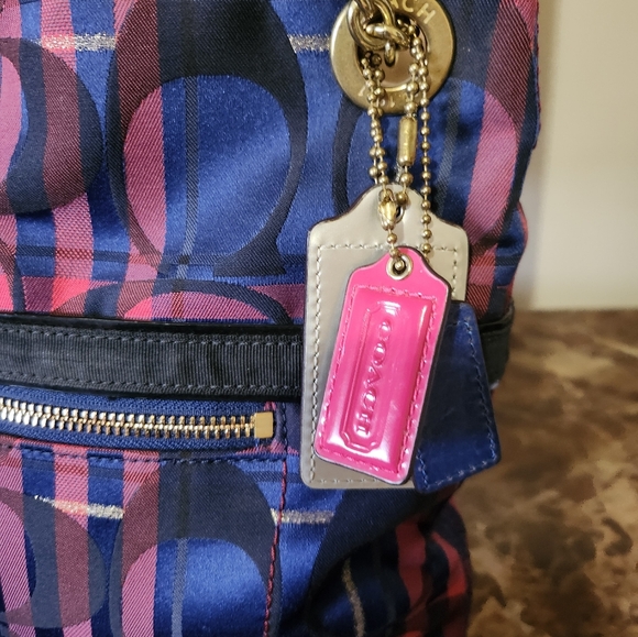 Coach Poppy Blue and Pink 2way Bag EUC - Picture 9 of 16